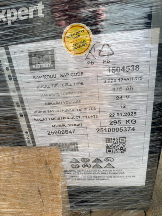 24V 375AH 3PZS375 Batterie inkl. Aquamatik und REMA-Stecker